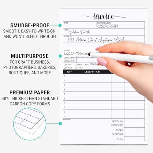 image for 321Done Invoice Pad, 5.5x8.5 Small 2-Part Carbonless, Made in USA, Car