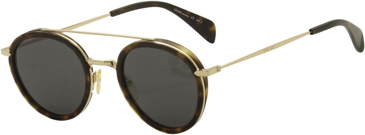 Celine 41424/S ANT Dark Havana Gold 41424/S Round Sunglasses Lens Category 3 Si