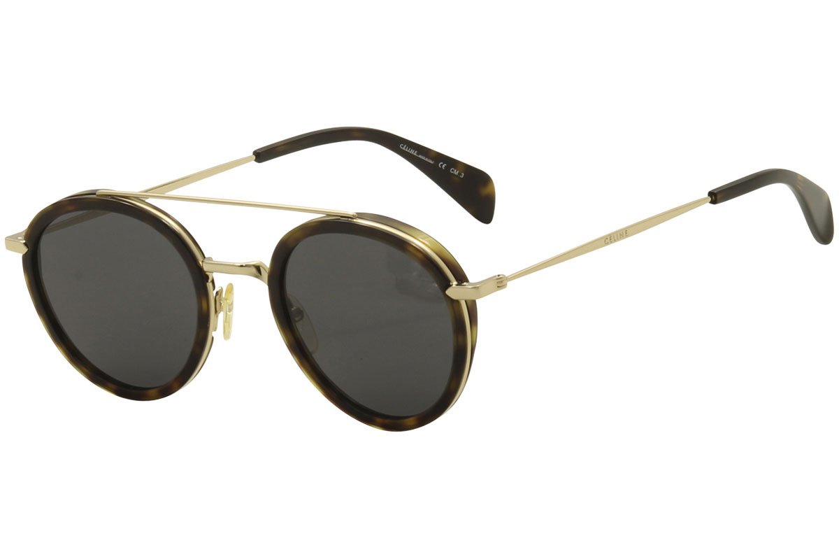 Celine 41424/S ANT Dark Havana Gold 41424/S Round Sunglasses Lens Category 3 Si