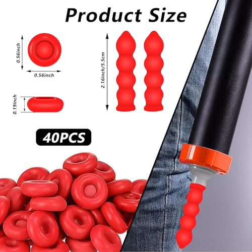 Image of 40 Pack Caulk Cap for Seal Caulking Tubes: Reusable, Water Resistant, Red