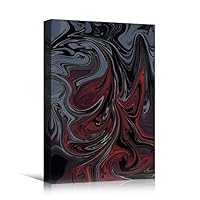 Canvas Wall Art Liquid Abstract Colorful Decorative Elements Mixed Media Multicolor Swirly - 12x18 inches