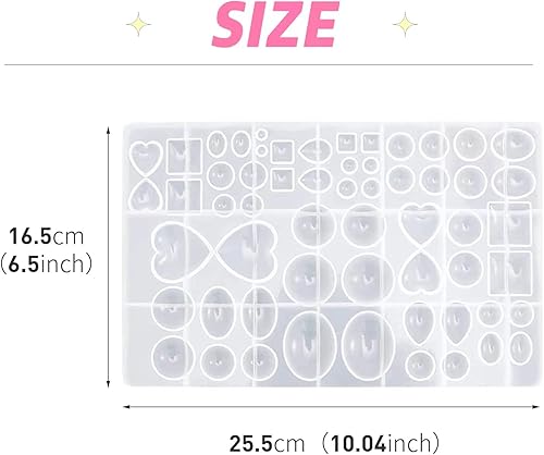 Miniatura 5 de Cabochon - Molde de resina para joyería de gemas de corazón, forma cuadrada, forma cuadrada, molde de silicona para hacer joyas y llaveros