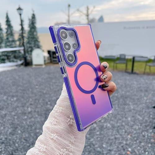 Protection Samsung S24 Ultra violette Aurora coque magnétique haut de gamme