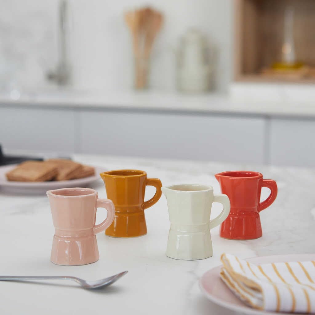 Balvi Set Espresso Moka Mugs Set with Coffee Maker Design Traditional Italian Ceramic