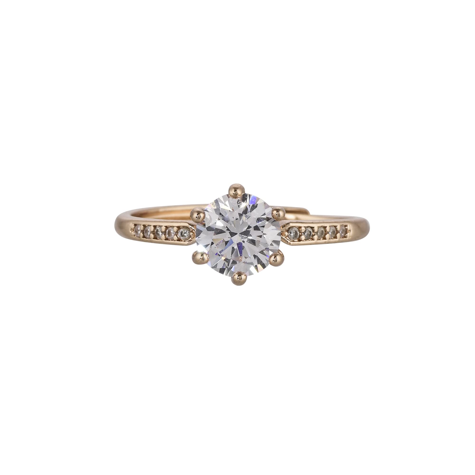 VOYLLA VoyllaRose Gold Plated Clear Zircon Adorned Brass Ring (B0BL3RSYTG) Amazon Price History, Amazon Price Tracker