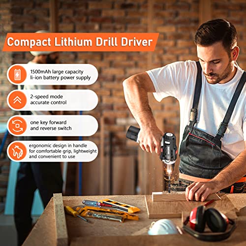 Sunydog Komplettes Werkzeugset Mehrere Elektrowerkzeugkoffer Haushalts-Handwerkzeug-Hardware-Kit 16,8 V 2-Gang Lithium… – Bild 3