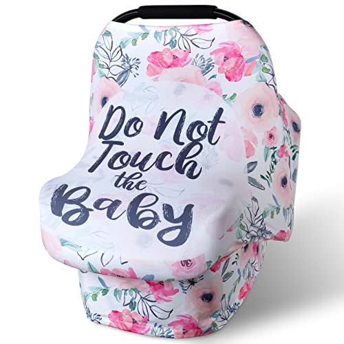 Image of Car Seat Canopy Nursing Cover for Babies, Metplus Baby Carseat Cover Carrier Cover Breastfeeding Cover for Boys Girls, Soft Stretchy Breathable and Easy to Use, Infant Shower Gifts Newborn Essentials