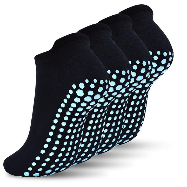 Image of Pilates Grip Socks Women Lady Non Slip Yoga Socks Anti-Skid Thickening Ankle Sock Barre Training Gym Home 2 /4 Pairs