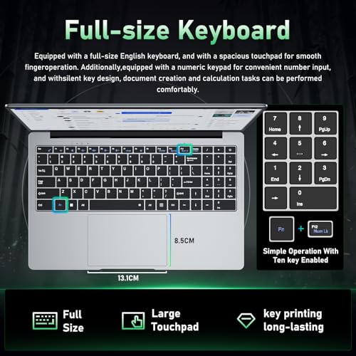Image of Laptop Computer 15.6 inch Win11 Pro Laptops 4425Y Processor, 8GB RAM 256GB SSD,Ms Office 365,100% sRGB Screen, Notebook,Dual Band WiFi5 BT5.0,USB-A,HDMI,FHD 1920 * 1080 Display (Black)