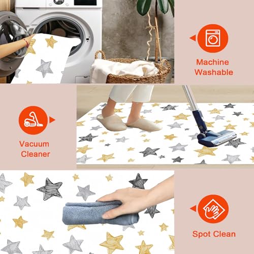 Tapis poils courts lavable en machine pour protéger le sol du salon sans risque de glissade