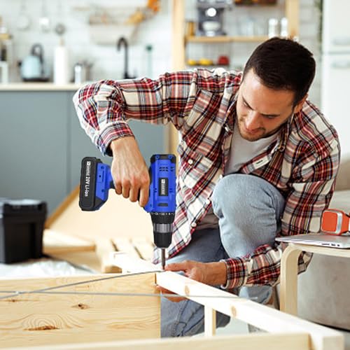 Image of FADAKWALT Cordless Drill Set, 20V Electric Power Drill with Battery And Charger, Torque 30N, 21+1 Torque Setting, 3 /8-Inch Keyless Chuck, LED Work Light, Complete Drill & Driver Bits Kit（blue)