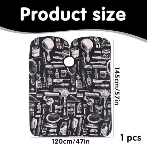 Friseurumhang,Umhang Friseur,Friseurumhang Erwachsene,Haarschneideumhang mit Klettverschluss,Barber Cape,Haarschnitt Friseurumhänge,Friseur Zubehör für Damen und Herren,Salon Haarschneiden (Schwarz)