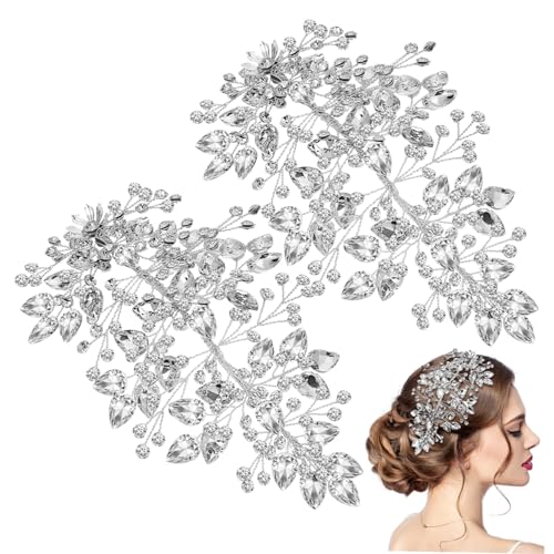 Style unique et coordination d'une tête de mariée argentée