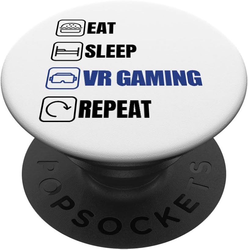 Gamer pc gaming consoles video game repeat VR HEADSET gamer PopSockets Standard PopGrip
