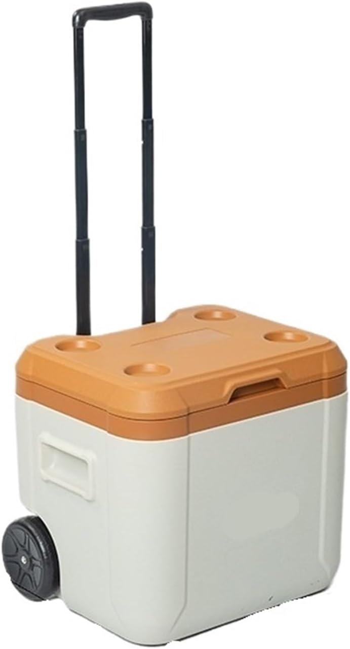 30L 52L Outdoor Refrigerator Fresh with Trolley Wheels Incubator Portable Warm Box BBQ Car Pulley Storage