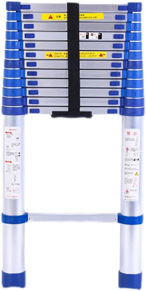 Telescoping Extension Ladder, Wide Pedal Adjustable Ladder 12.5feet/3.8m Telescoping Ladder with Detachable Hooks Retractable Collapsible Ladders for Home RV Loft Outdoor