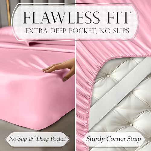 Image of DECOLURE Satin Sheets Full Size | Softer Than Silk | Luxury 4 Pc Bed Set