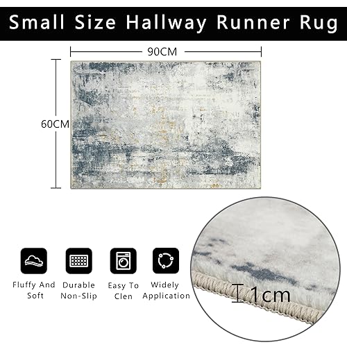 Famibay Small Rugs Bedroom Living Room Washable 60x90cm Entrance Carpet Runner Door Mats Indoor Non Slip Kitchen Carpet Floor Mat for Hallway Entryway Office Room Decor - Image 2