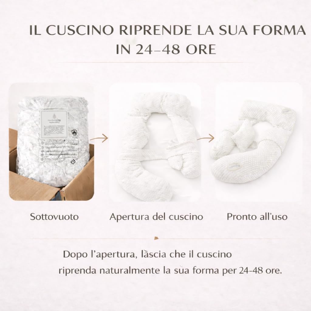 Cuscino Gravidanza XXL Cuscino Maternità Ergonomico 360° per Dormire in Gravidanza – Supporto per Pancia, Schiena, Fianchi e Gambe – Cuscino Allattamento con Fodera Lavabile