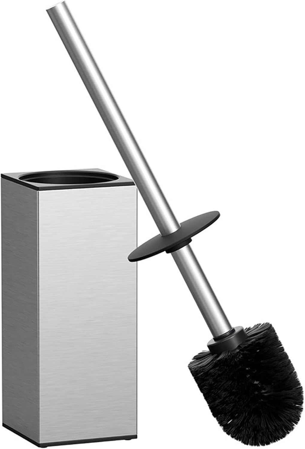 Soft Bristles Toilet Brush & Holder Bathroom Bowl Stainless Steel Toilets Tool Easily to Bowl