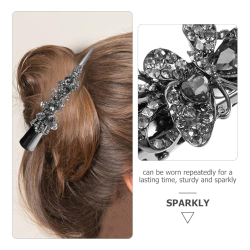 Pinza para cabello cristal con diseño rhinestone 13.5 cm miniatura 5