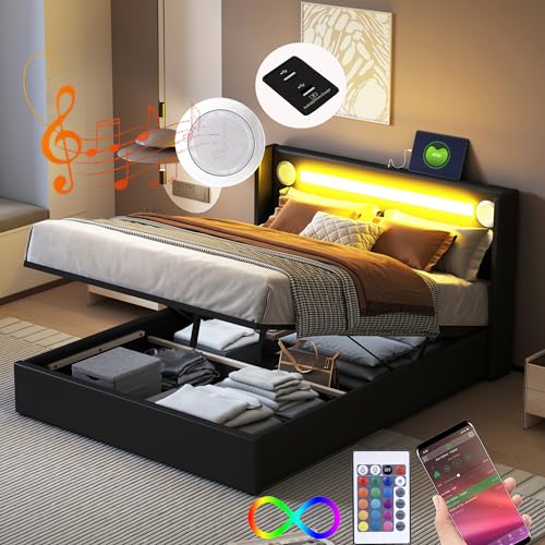 Letto Matrimoniale con Contenitore 140 x 200 cm con LED e USB e Bluetooth, Letto una piazza e mezza con Spazio e Testiera, Letto contenitore matrimoniale con rete a doghe, Struttura Letto matrimoniale Letto Matrimoniale con Contenitore 140 x 200 cm con LED e USB e Bluetooth, Letto una piazza e mezza con Spazio e Testiera, Letto contenitore matrimoniale con rete a doghe, Struttura Letto matrimoniale