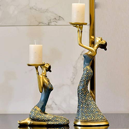 Wjccy Vintage Abstract Lady Candle Holders Statue Sculpture Candlestick Candle Holder Home Decoration Accessories Home Decor #TOP2