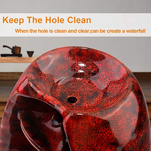 SOLEJAZZ Backflow Incense Burner Waterfall Incense Holder Ceramic with 120 Backflow Incense Cones + 30 Incense Stick for Home Office Yoga Aromatcherapy Ornamen, Red