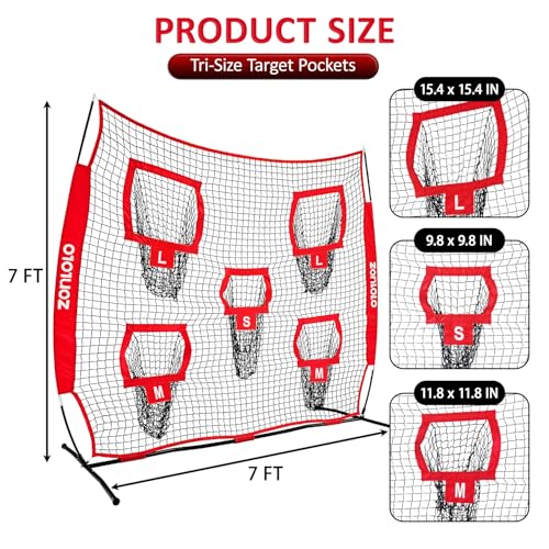 7×7ft Football Throwing Net, Football Training Net,Target Practice with 5 Different Sized L/M/S Targets | Great for Quarterback | Includes Compact Carrying Bag - Image 3