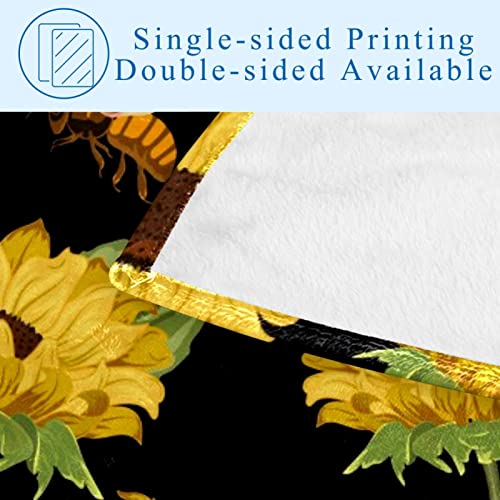 Couverture douce et chaude coccinelle sur tournesol, plaid multifonction