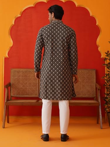 Image of Jompers Embroidered Kurta Pyjama Set For Men (,)