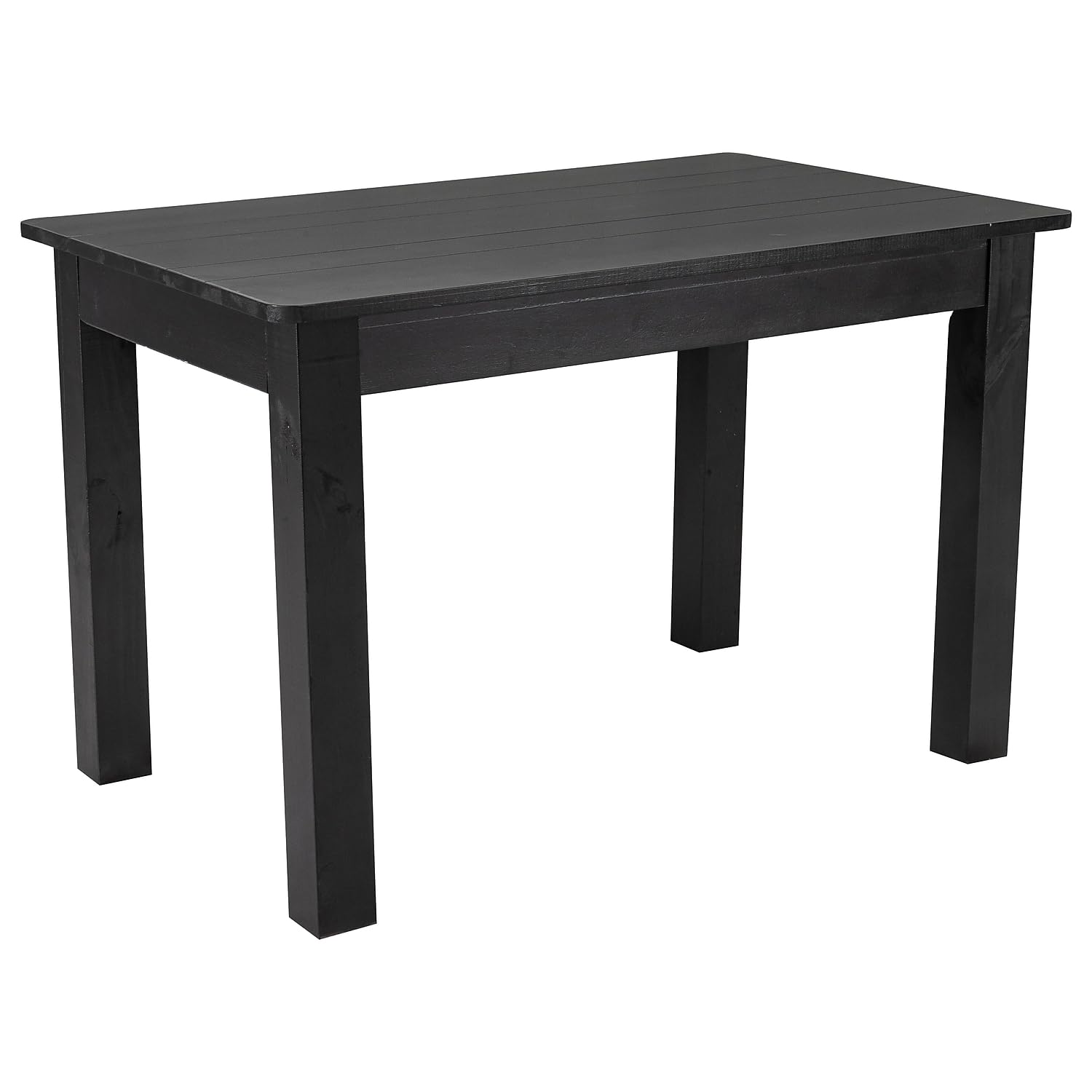 Flash Furniture HERCULES 46 x 30 Rectangular Black Wash Solid Pine Farm Dining Table