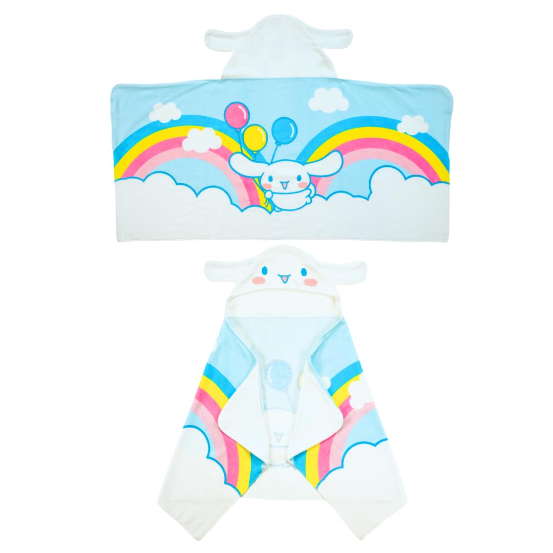Franco Sanrio Cinnamoroll Kids Hooded Towel Super Soft Bath/Pool/Beach Soft Cotton Terry Towelling 24" x 50" Officially Licensed