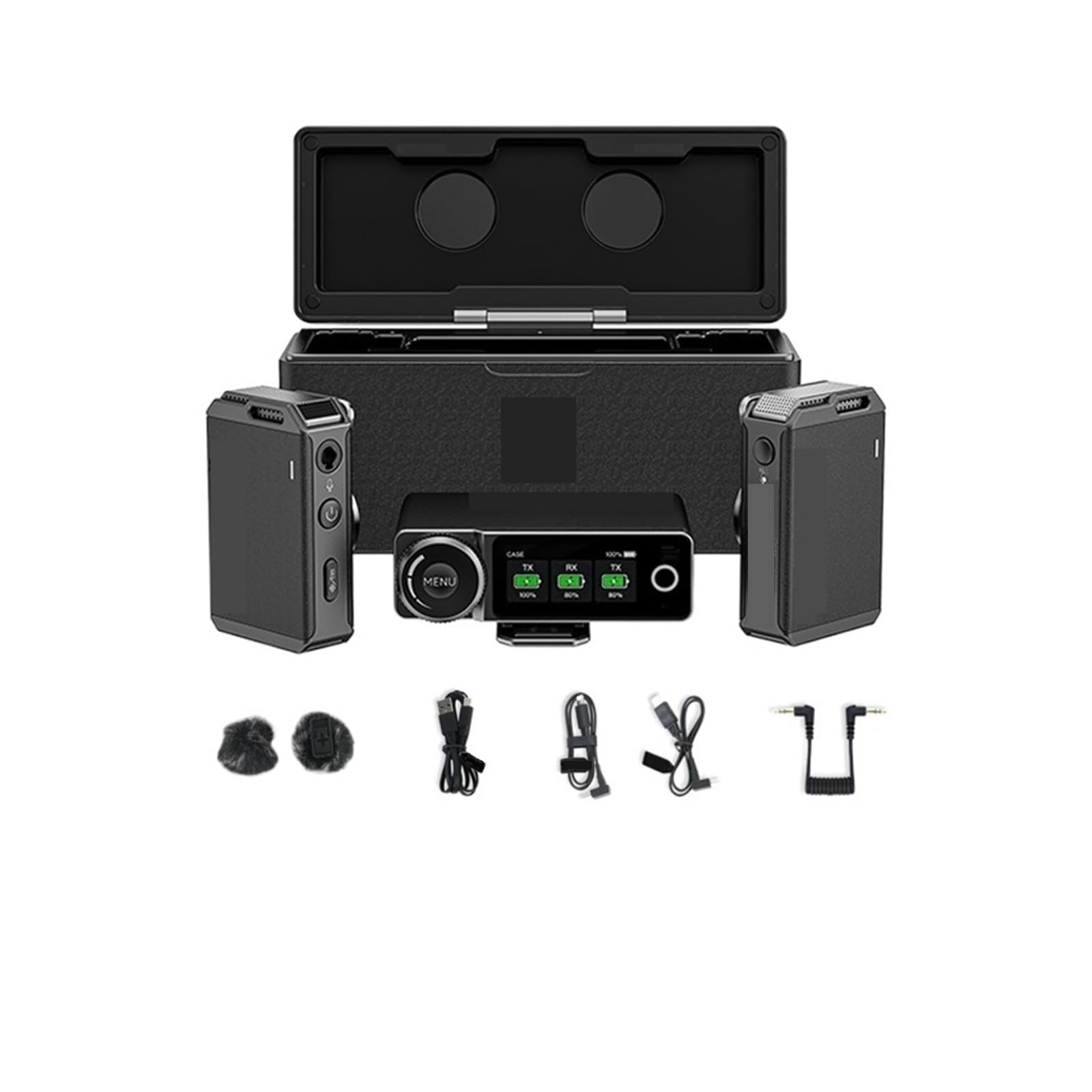 Microfono Lavalier Wireless Microfono Professionale For Interviste Vlog For Fotocamere DSLR Smartphone Laptop(DUO)