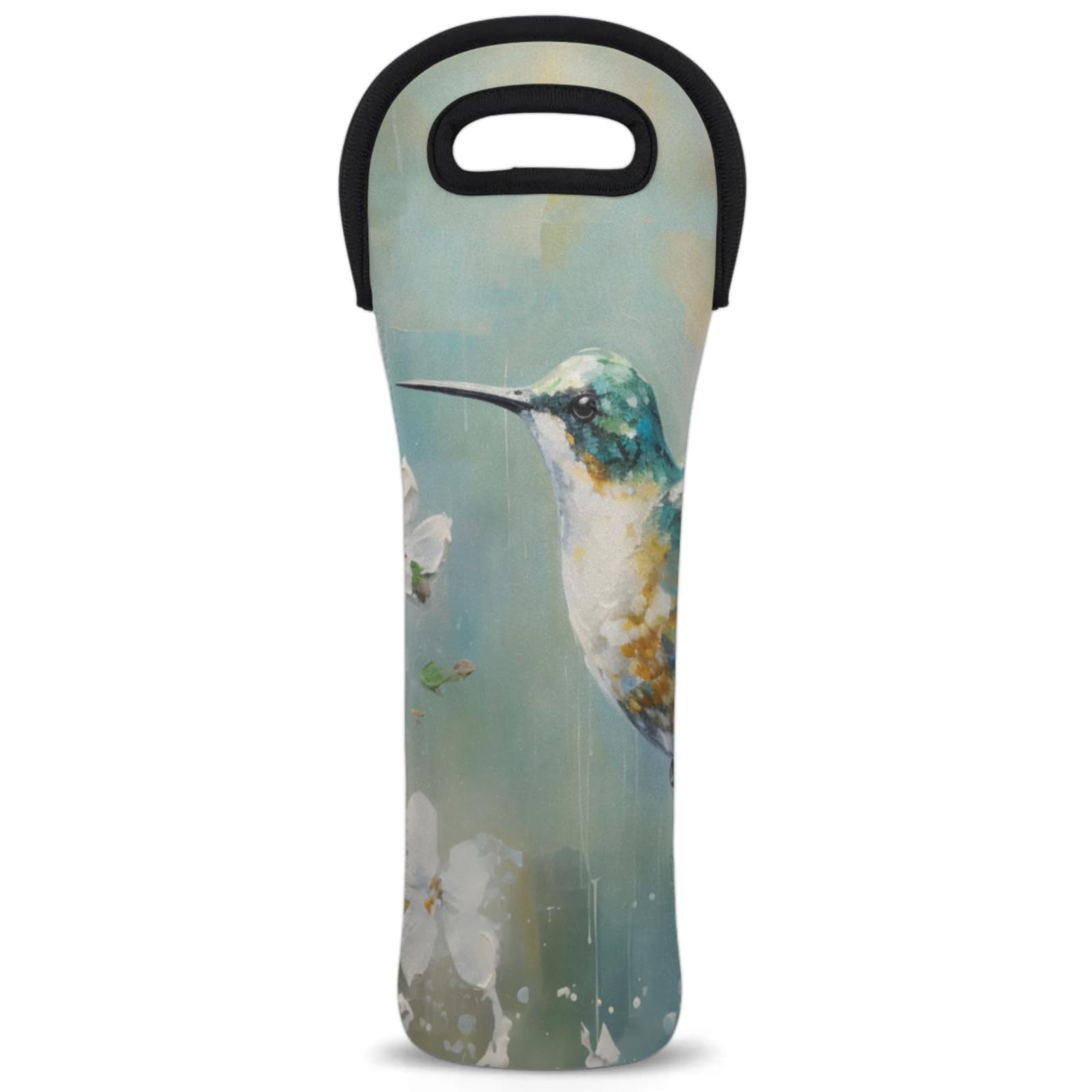 Neoprene Wine Tote Carrier Bag for Wine,Water, Champagne, Beer, Baby Bottles 15.6 x 5.1 Inches, Protective Wine Bag,Bird