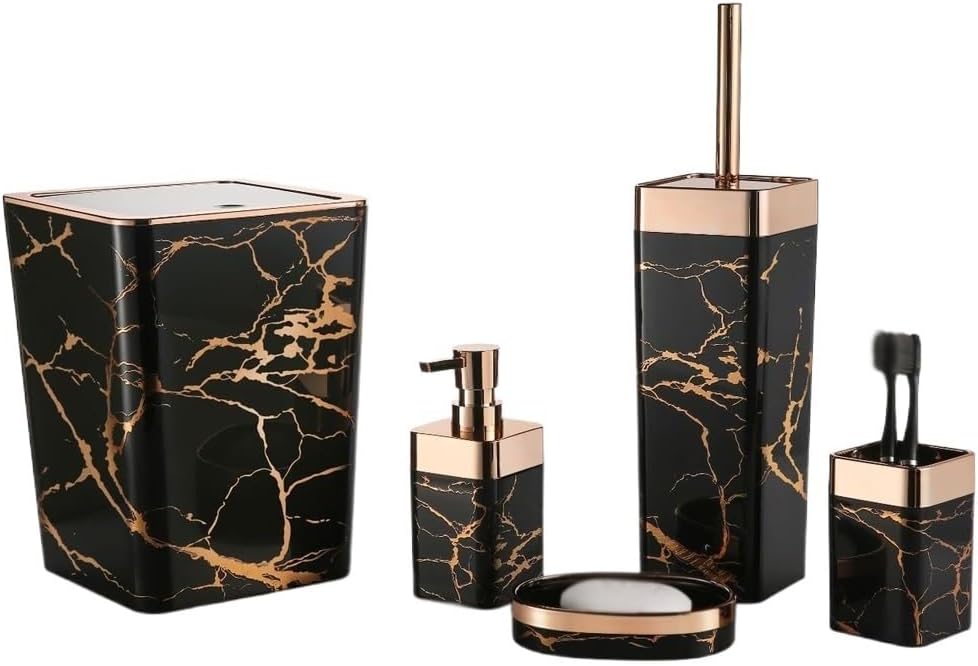 Bathroom Set Toilet Brush Soap Box Hand Sanitizer Bottle Bathroom Toiletry Kit(D)