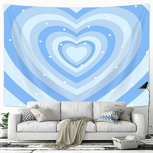 Large Blue Heart Aesthetic Tapestry