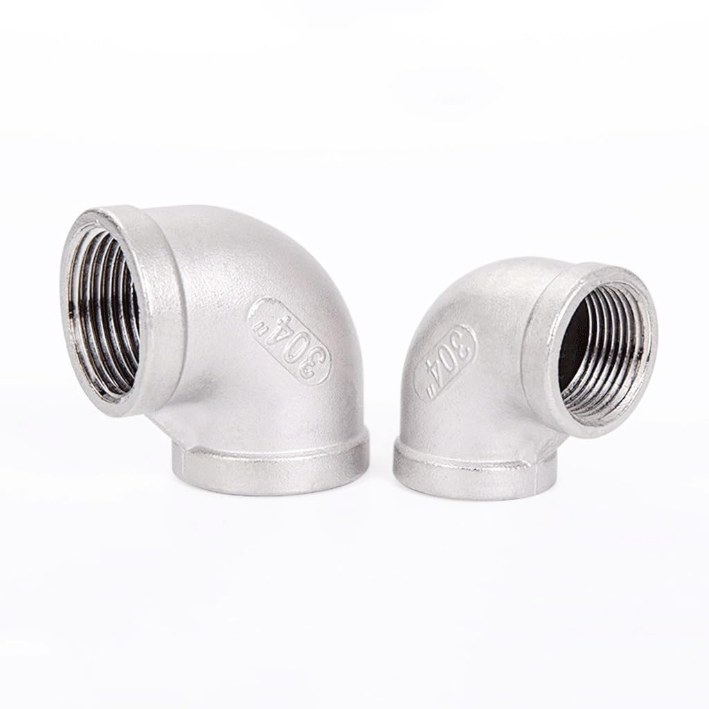 Accesorio for tubería de fundición, Codo de 90 Grados, Conector de tubería, acoplador, Rosca Hembra NPT, Acero Inoxidable 304, for mejoras del hogar, mangueras, Accesorios y Codos.(1 Inch)