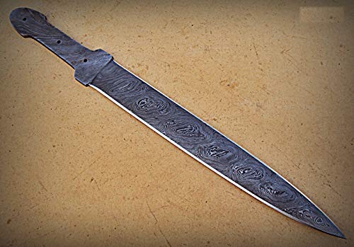 Poshland BB-3658 Handmade Damascus Steel Blank Blade Full Tang Dagger Knife