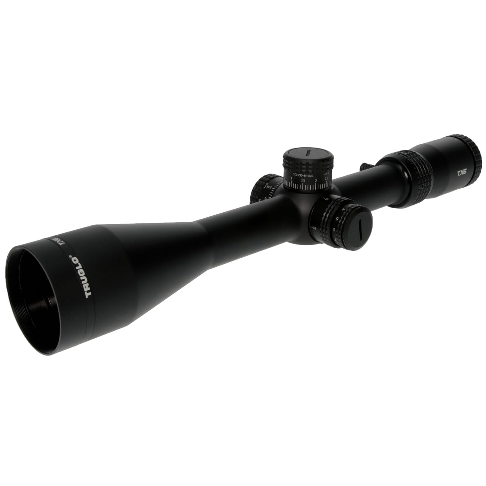 TRUGLO TX6 FFP Tactical Hunting Shooting Durable Waterproof Fogproof Shock Resistant One-Piece 30mm Aluminum Tube Illuminated MRAD Mil-Dot Reticle Riflescope | 3" Sunshade Included