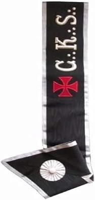 Masonic collar - AASR - 30th degree - C. K. S. Templar cross - Left shoulder to right hip