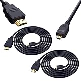 Smraza Micro HDMI to HDMI Cable, 2 PCS 6 Feet 4K Ultra HD Micro HDMI Cable Male to Male, Compatible