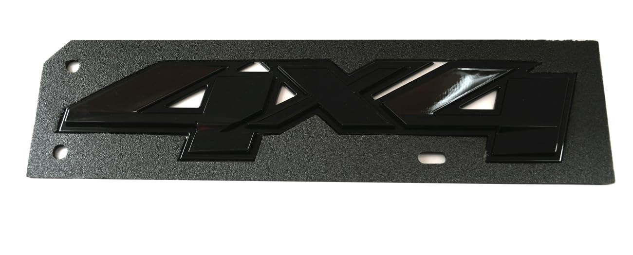 Lot de 2 emblèmes de rechange 3D personnalisés pour l'arrière de lit de 10 x 10 cm pour Silverado GMC Sierra (noir brillant)