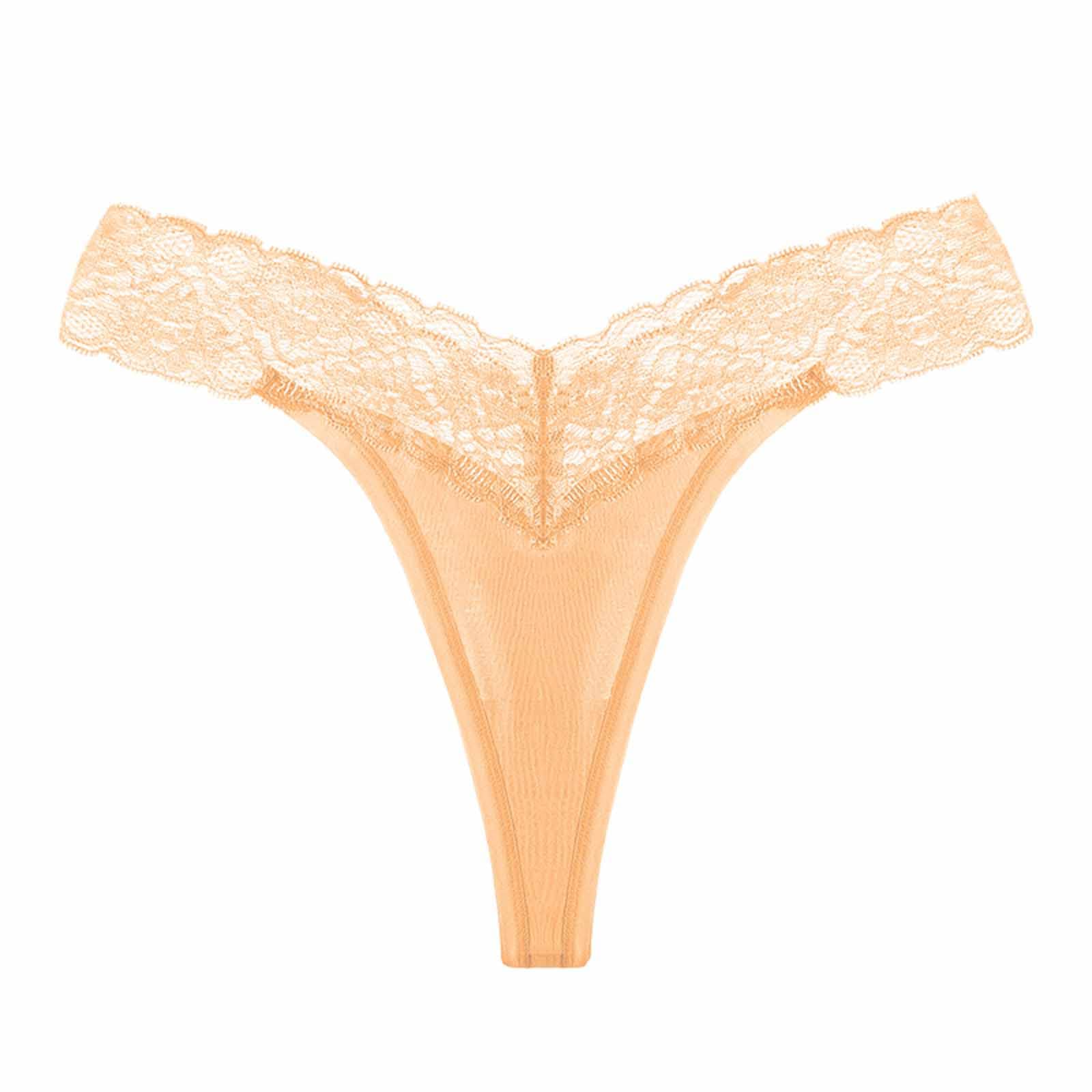 JOAU Womens Seamless Hallowed Out Thongs Sexy Lace Underwear T Back Breathable Briefs Low Rise Hipster Tangas Panties