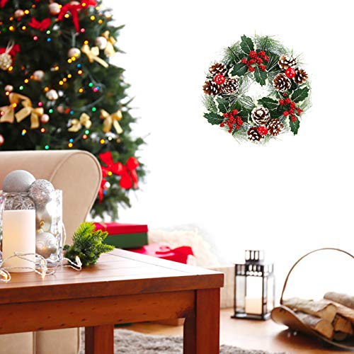 Acronde 12” Christmas Wreath Berry Wreath Handmade Floral Front Door Rustic Wreath Flocked With Mixed Decorations Christmas Decorations #TOP3