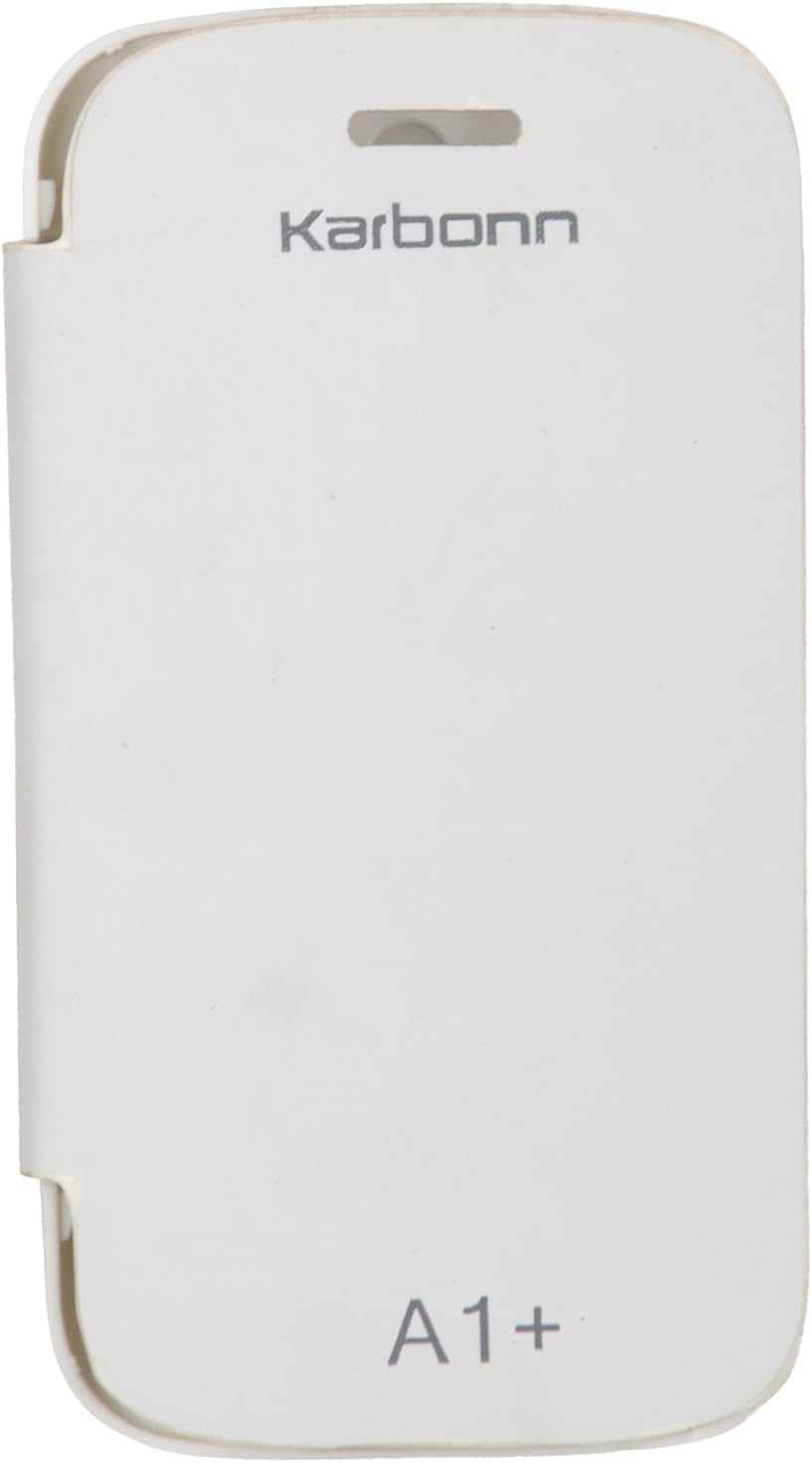 iCandy™ Synthetic Leather Flip Cover for Karbonn A1+ Duple - White