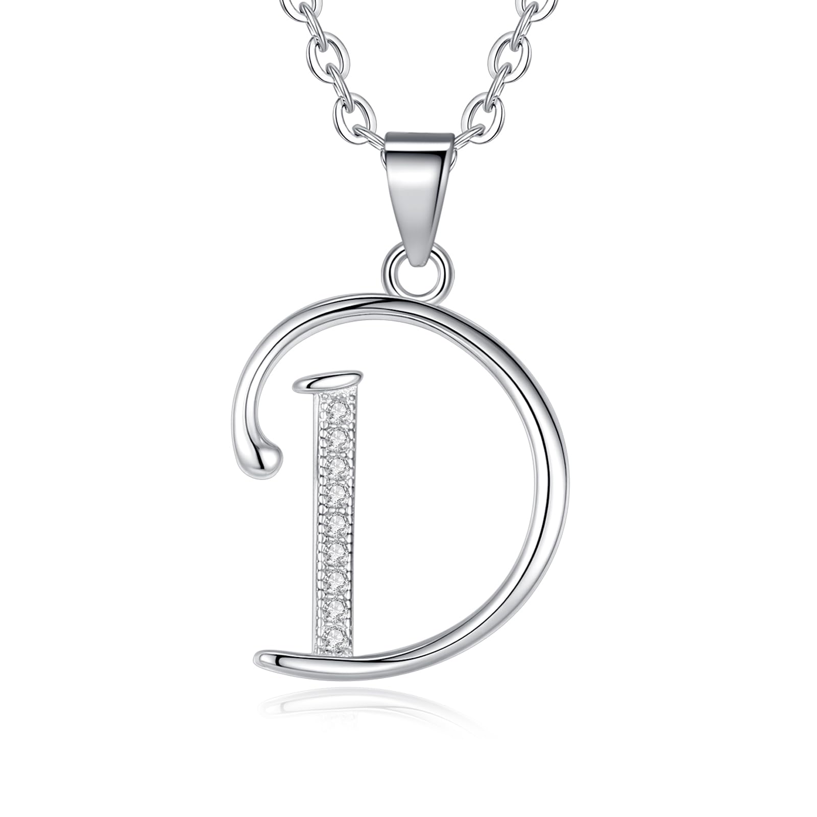 VIKI LYNN Initial Necklace for Women Letter pendant Necklace A to Z with Cubic Zirconia Silver or Gold Letter Charm Necklace Anniversary, Birthday,