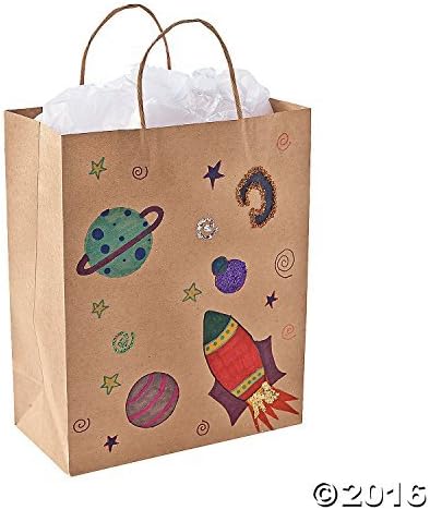 GIFTEXPRESS Large Brown Paper kraft bags Gift Bags Goody Bags 12 pcs