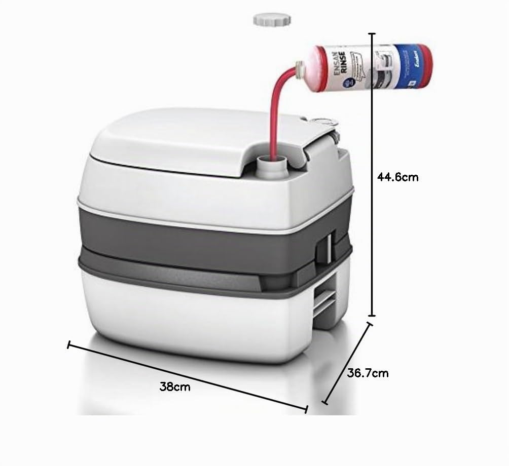 ENDERS SET WC CHIMICO PORTATILE per Campeggio - Deluxe Starter Set BLUE 5l con Liquido Sanitario & Carta Igienica - Bagno chimico - Wc Portatile - Accessori per Camper - Gabinetto Bagno Wc