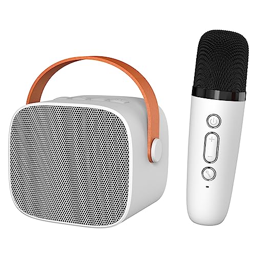 Mini Karaoke Machine Set, Portátil HiFi Surround Sound Bluetooth Speaker Com Microfone para Festa Em
